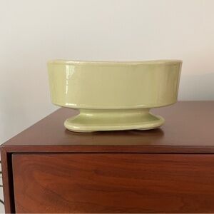 Small Vintage Footed Planter - Chartreuse Green / Yellow